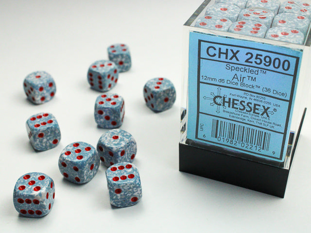 Chessex CHX25900 Speckled 12mm Air D6 36-Dice display