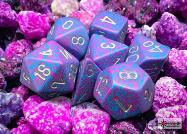 Chessex CHX25347 Speckled Silver Tetra Polyhedral 7-Dice Set