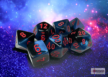Chessex CHX26458 Gemini Black-starlight/red Polyhedral 7-Dice Set