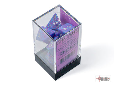 Chessex CHX25347 Speckled Silver Tetra Polyhedral 7-Dice Set