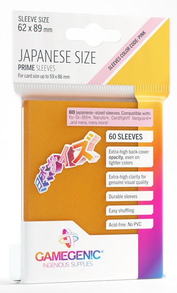 Gamegenic: Japanese Size 60ct - Orange Prime Sleeves