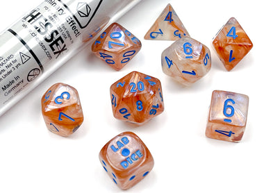 Chessex CHX30045 Borealis Rose Gold/light blue Polyhedral 7-Dice Set