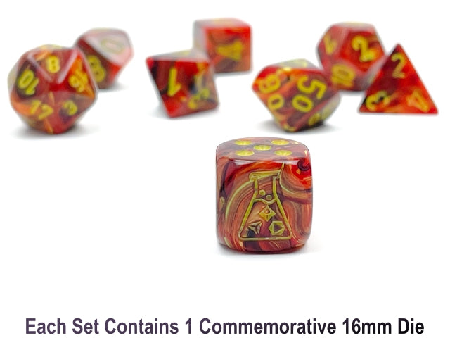 Chessex CHX30050 Vortex Underworld/yellow Polyhedral 7-Dice Set