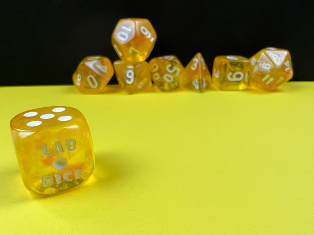 Chessex CHX30053 Borealis Canary/white Luminary Polyhedral 7-Dice Set (with bonus die)