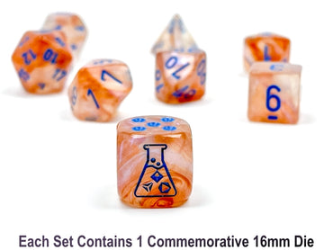 Chessex CHX30045 Borealis Rose Gold/light blue Luminary Polyhedral 7-Dice Set (with bonus die)