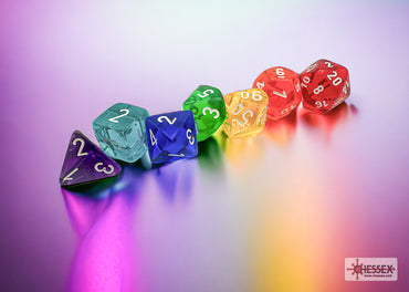 Chessex CHX23099 Translucent GM & Beginner Player Polyhedral 7-Dice Set