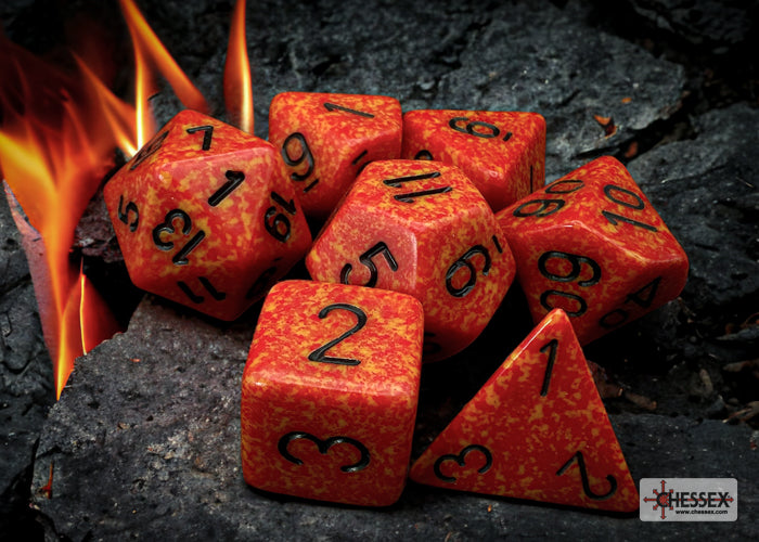 Chessex CHX25303 Speckled Fire Polyhedral 7-Dice Set