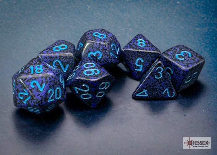 Chessex CHX25307 Speckled Cobalt Polyhedral 7-Dice Set