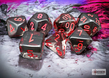 Chessex CHX23088 Translucent Smoke/red Polyhedral 7-Dice Set