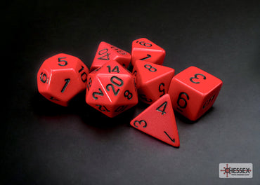 Chessex CHX25414 Opaque Red/black Polyhedral 7-Dice Set
