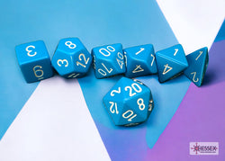 Chessex CHX25416 Opaque Light Blue/white Polyhedral 7-Dice Set