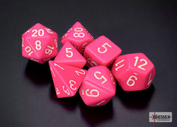 Chessex CHX25444 Opaque Pink/white Polyhedral 7-Dice Set