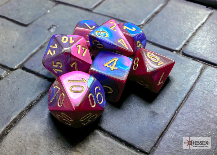Chessex CHX26428 Gemini Blue-purple/gold Polyhedral 7-Dice Set