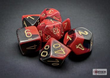 Chessex CHX26433 Gemini Black-red/gold Polyhedral 7-Dice Set