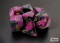 Chessex CHX26440 Gemini Black-purple/gold Polyhedral 7-Dice Set