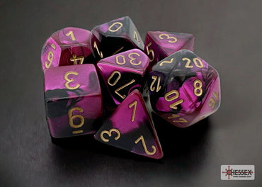 Chessex CHX26440 Gemini Black-purple/gold Polyhedral 7-Dice Set