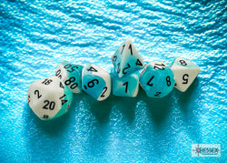 Chessex CHX26444 Gemini Teal-white/black Polyhedral 7-Dice Set