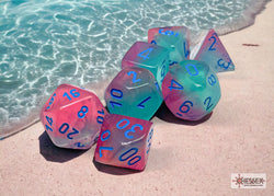Chessex CHX26464 Gemini Gel Green-pink/blue Polyhedral 7-Dice Set
