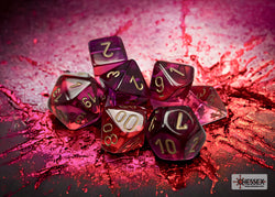 Chessex CHX26467 Translucent Red-violet/gold Polyhedral 7-Dice Set