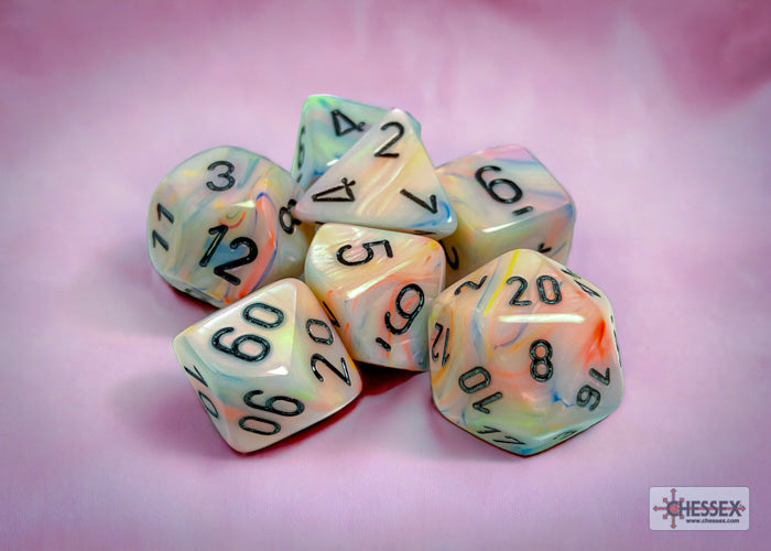 Chessex CHX27442 Festive Circus/black Polyhedral 7-Dice Set