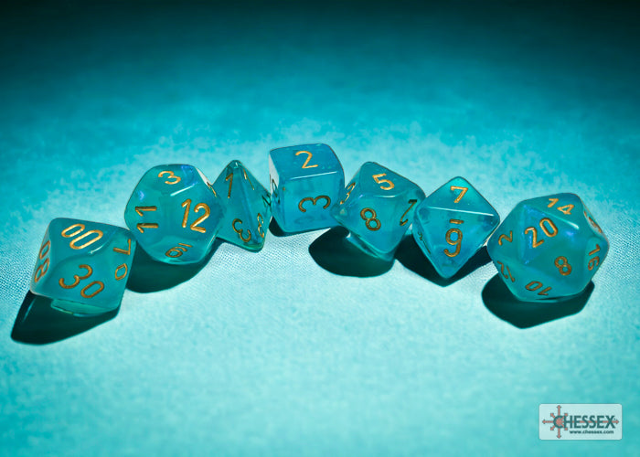 Chessex CHX27585 Borealis Teal/gold Luminary Polyhedral 7-Dice Set (Copy)