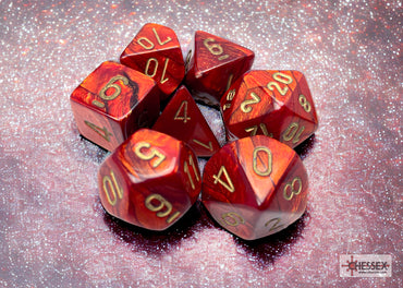Chessex CHX27414 Scarab Scarlet/gold Polyhedral 7-Dice Set