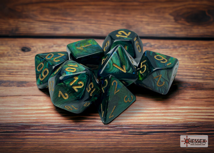 Chessex CHX27415 Scarab Jade/gold Polyhedral 7-Dice Set