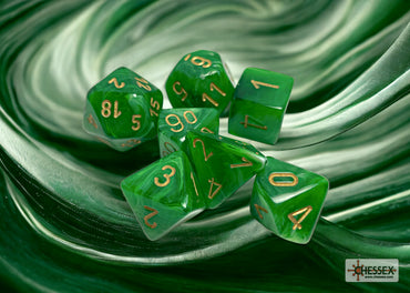 Chessex CHX27435 Vortex Green/gold Polyhedral 7-Dice Set