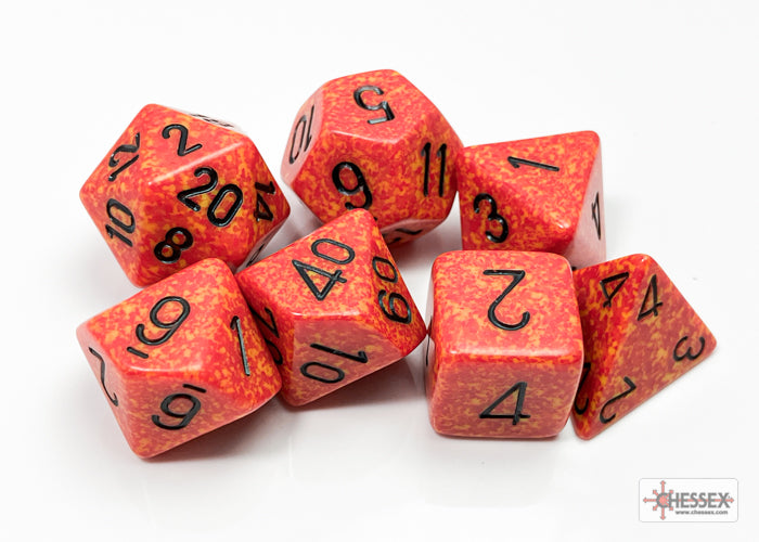 Chessex CHX25303 Speckled Fire Polyhedral 7-Dice Set