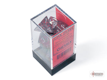 Chessex CHX25344 Speckled Silver Volcano Polyhedral 7-Dice Set