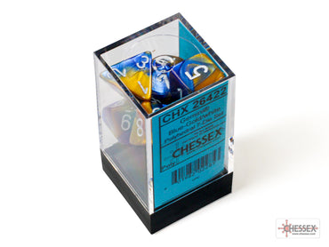 Chessex CHX26422 Gemini Blue-gold/white Polyhedral 7-Dice Set