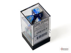 Chessex CHX26423 Gemini Blue-steel/white Polyhedral 7-Dice Set