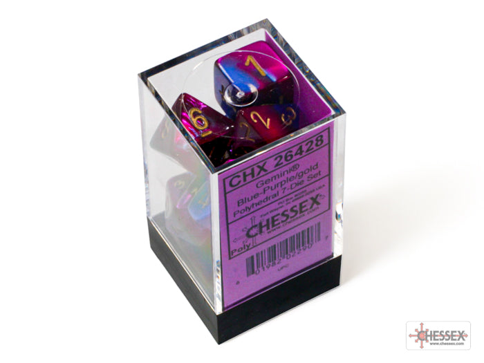 Chessex CHX26428 Gemini Blue-purple/gold Polyhedral 7-Dice Set