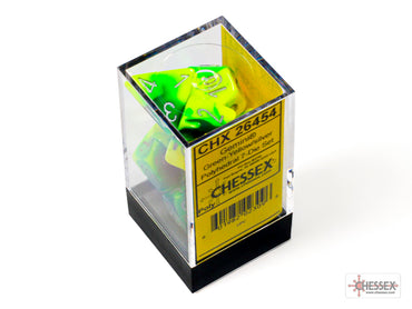Chessex CHX26454 Gemini Green-yellow/silver Polyhedral 7-Dice Set
