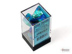 Chessex CHX26459 Gemini Blue-teal/gold Polyhedral 7-Dice Set