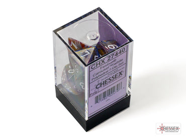 Chessex CHX27440 Festive Carousel/white Polyhedral 7-Dice Set