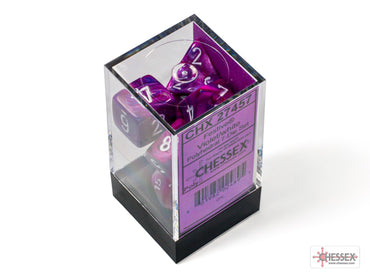 Chessex CHX27457 Festive Violet/white Polyhedral 7-Dice Set