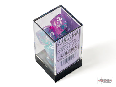 Chessex CHX27545 Nebula Wisteria/white Luminary Polyhedral 7-Dice Set