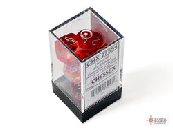 Chessex CHX27554 Nebula Red/silver Luminary Polyhedral 7-Dice Set