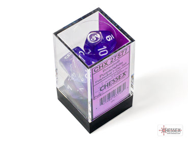 Chessex CHX27577 Borealis Purple/white Luminary Polyhedral 7-Dice Set