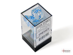 Chessex CHX27581 Borealis Icicle/light Blue Luminary Polyhedral 7-Dice Set