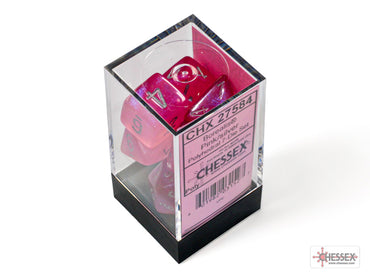 Chessex CHX27584 Borealis Pink/silver Luminary Polyhedral 7-Dice Set