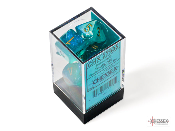 Chessex CHX27585 Borealis Teal/gold Luminary Polyhedral 7-Dice Set (Copy)