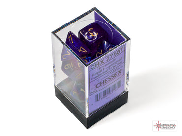 Chessex CHX27587 Borealis Royal Purple/gold Luminary Polyhedral 7-Dice Set