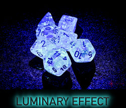 Chessex CHX27581 Borealis Icicle/light Blue Luminary Polyhedral 7-Dice Set