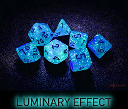 Chessex CHX27575 Borealis Light Green/gold Luminary Polyhedral 7-Dice Set