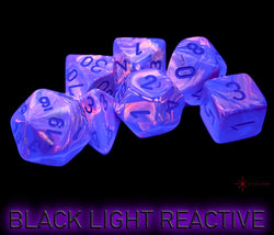 Chessex CHX27544 Festive Pop Art/Blue Polyhedral 7-Dice Set