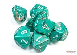 Chessex CHX27403 Marble Oxi-copper/white Polyhedral 7-Dice Set