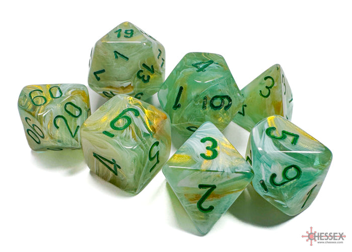 Chessex CHX27409 Marble Green/dark Green Polyhedral 7-Dice Set