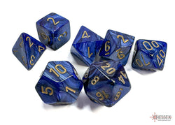 Chessex CHX27427 Scarab Royal Blue/gold Polyhedral 7-Dice Set